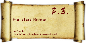 Pecsics Bence névjegykártya