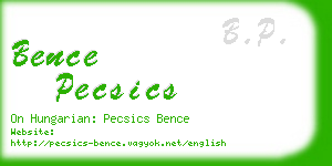 bence pecsics business card